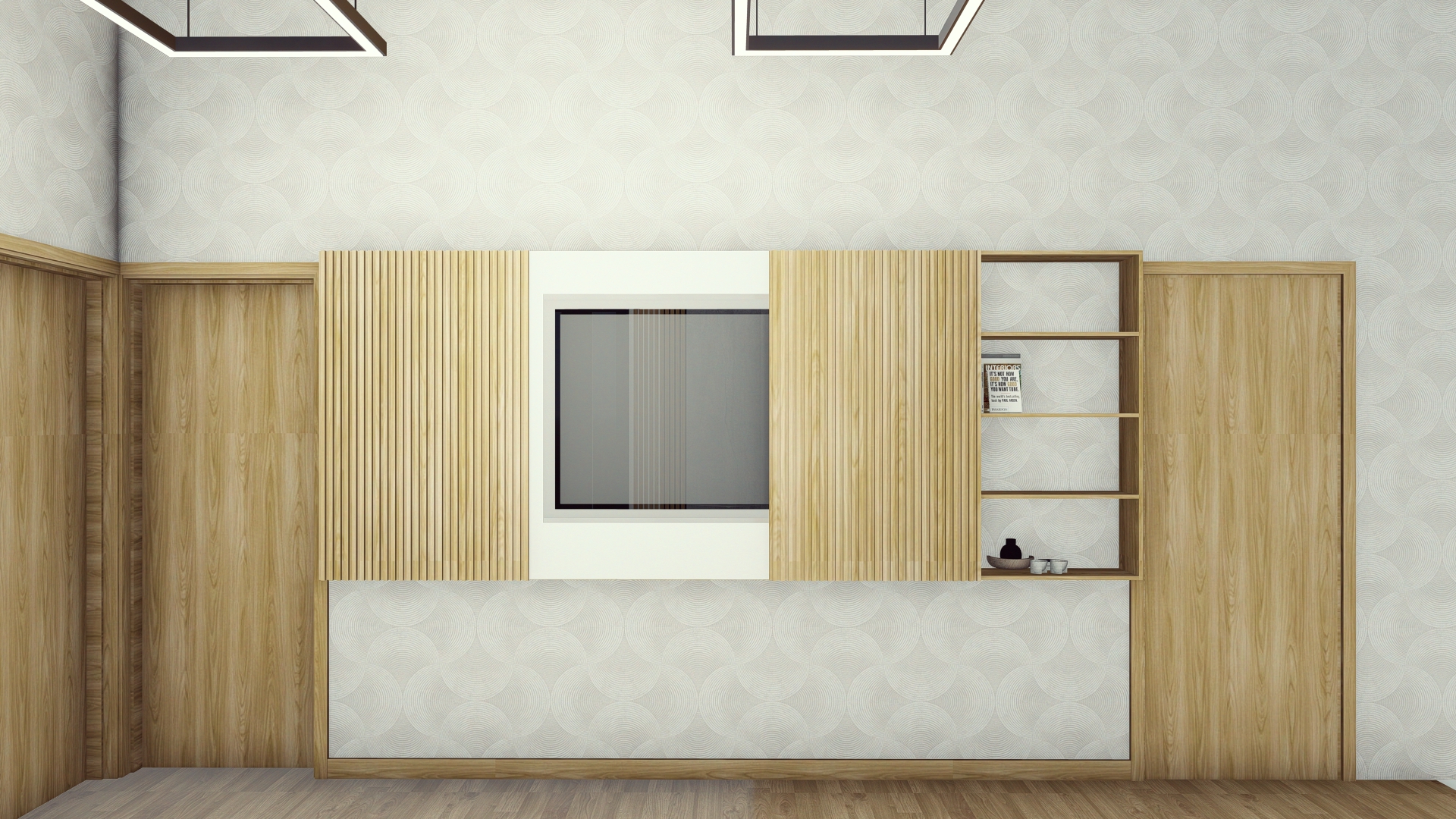 Casa EJ — slatted wood TV wall
